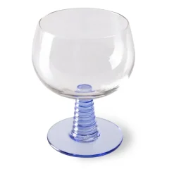 Swirl wijnglas laag, Blue
