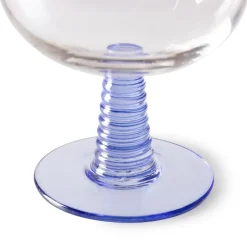 Swirl wijnglas laag, Blue