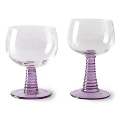 Swirl wijnglas laag, Purple