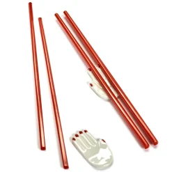 Table Nomade eetstokjes met houder 6-delig, Rood