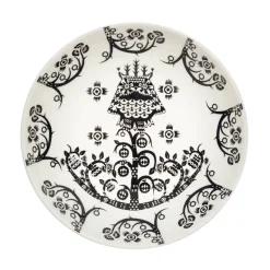 Taika diep bord 20 cm., zwart patroon
