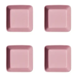 Teema vierkant bord, Roze, 12x12 cm 4-pack