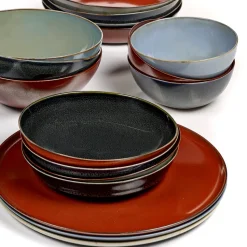 Terres de Rêves bordje 17,5 cm, Dark blue-rust