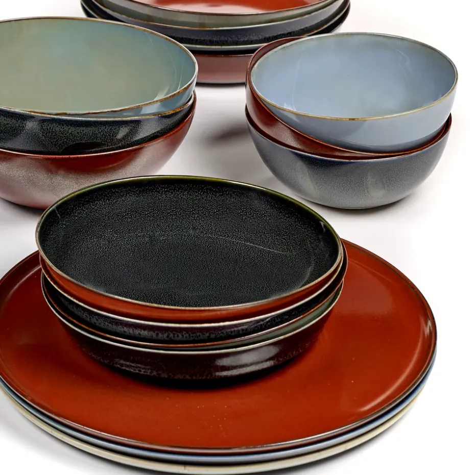 Terres de Rêves bordje 17,5 cm, Dark blue-rust