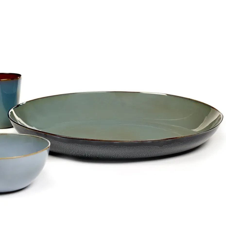Terres de Rêves serveerschaal 35,5 cm, Smokey blue-dark blue