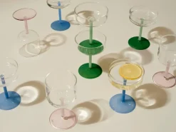 Tint coupe glas 20 cl 2-pack, Clear-jade light blue