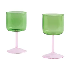 Tint wijnglas 25 cl 2-pack, Groen-roze