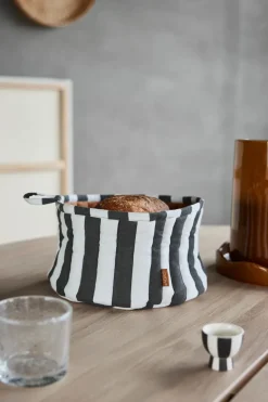 Toppu broodmand Ø24 cm, Black-white -taupe