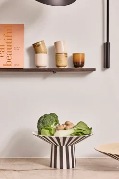 Toppu centerpiece hoog Ø30x17 cm, White-black