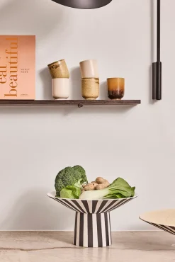 Toppu centerpiece hoog Ø30x17 cm, White-black