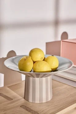 Toppu centerpiece hoog Ø30x17 cm, Clay-Ice blue