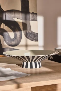 Toppu centerpiece laag Ø39x10,5 cm, Vanilla-black-white