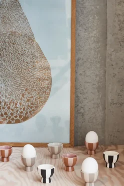 Toppu eierdop 2-pack, White-black