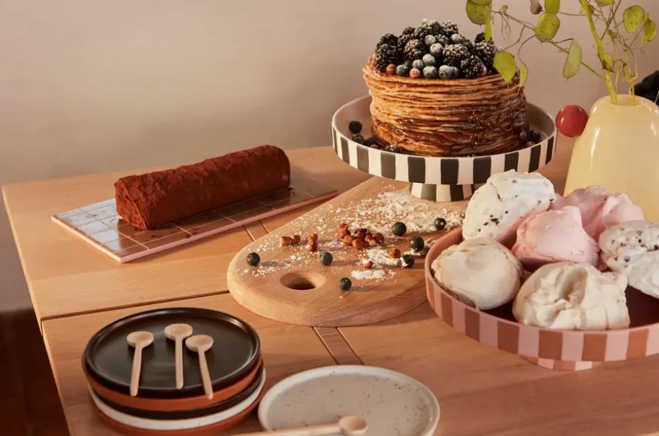 Toppu serveerschotel groot Ø27 cm, Caramel-rose