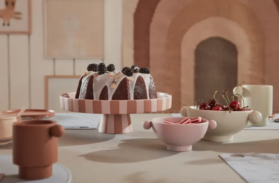 Toppu serveerschotel groot Ø27 cm, Caramel-rose