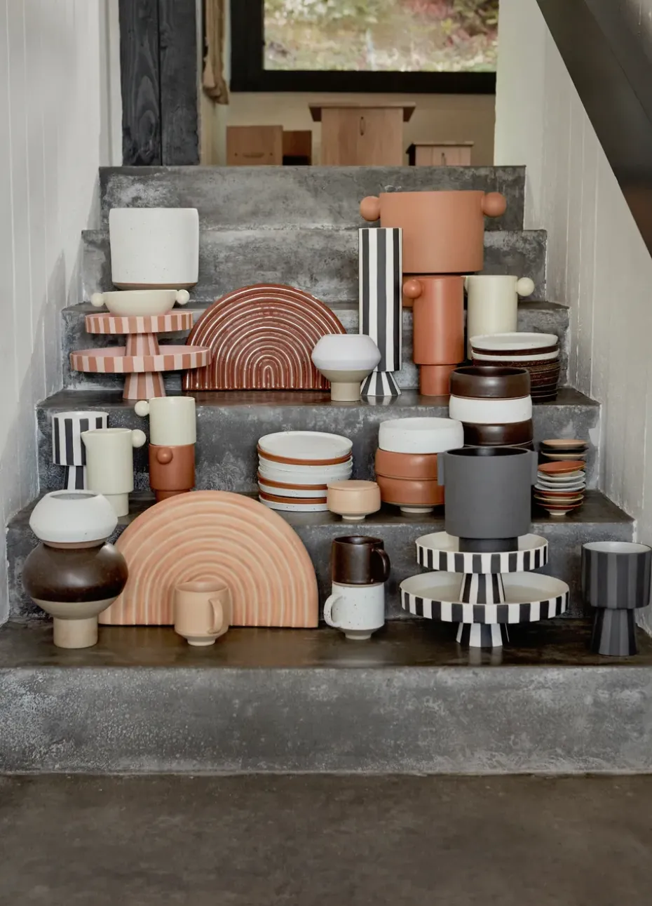 Toppu serveerschotel groot Ø27 cm, Caramel-rose