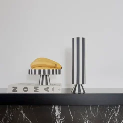 Toppu taartbord met voet Ø20 cm, Zwart-wit