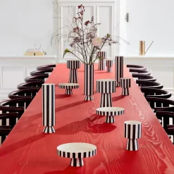 Toppu taartbord met voet Ø20 cm, Zwart-wit