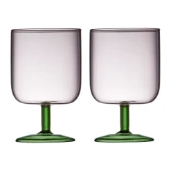 Torino wijnglas 30 cl 2-pack, Pink-green