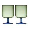 Torino wijnglas 30 cl 2-pack, Green-blue