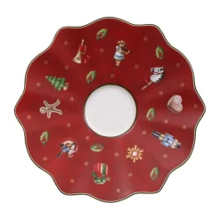 Toy's Delight schotel voor espressokopje Ø13 cm, Wit-rood