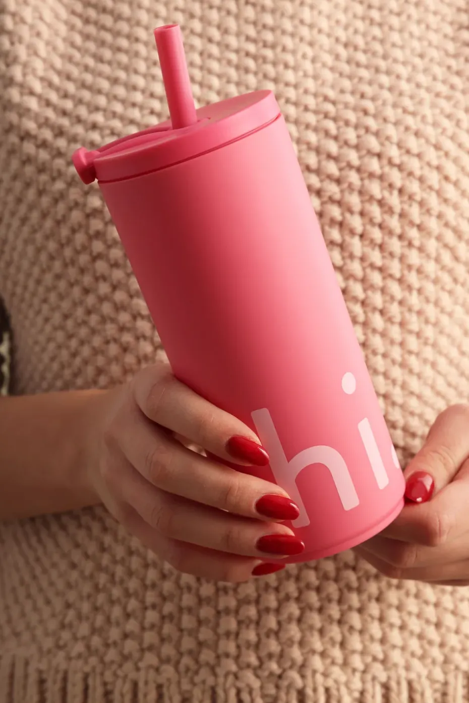 Travel Life thermosfles met rietje 50 cl, Hi-cherry pink