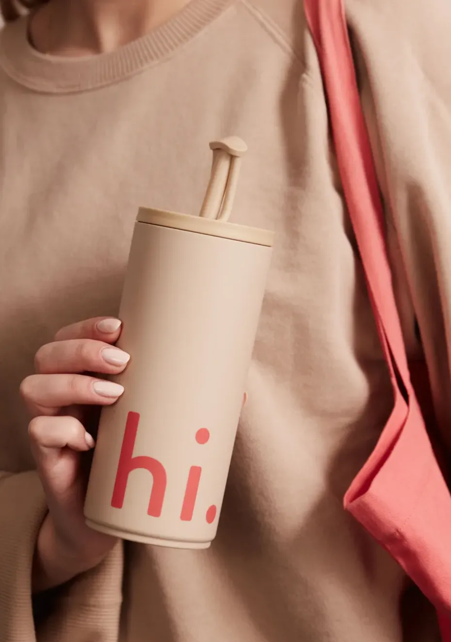 Travel Life thermosfles met rietje 50 cl, Hi-beige