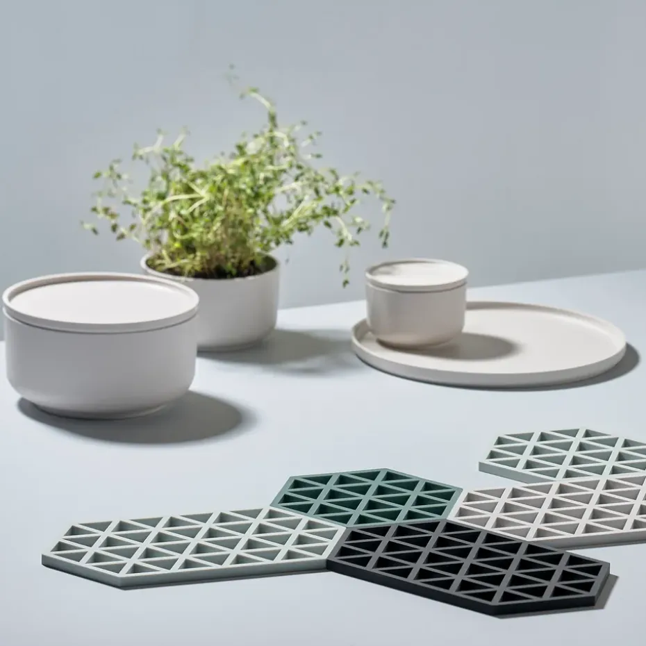 Triangle pannenonderzetter, nordic sky (blauw)