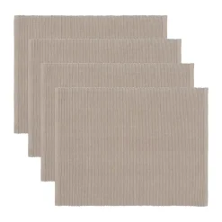 Uni placemat 35x46 cm 4-pack, Bruin grijs