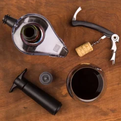 Vacuvin wine saver cadeaupakket, Zwart