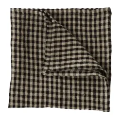 Vipa linnen servet 45x45 cm, Zwart zand