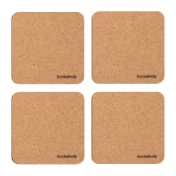 Viva glasonderzetters 9,6x9,6 cm 4-pack, Kurk