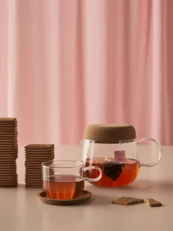 Viva theepot met kurken deksel 1,2 L, Transparant