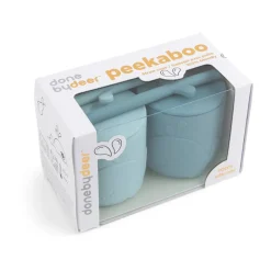 Wally beker met peekaboo rietje 2-pack, Blauw