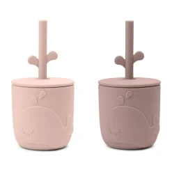 Wally beker met peekaboo rietje 2-pack, Poeder