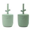 Wally beker met peekaboo rietje 2-pack, Groen