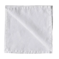 Washed linen servet, Gebleekt wit