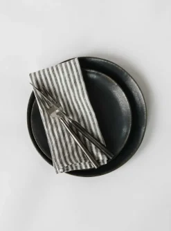 Washed linen servet, Grey-white