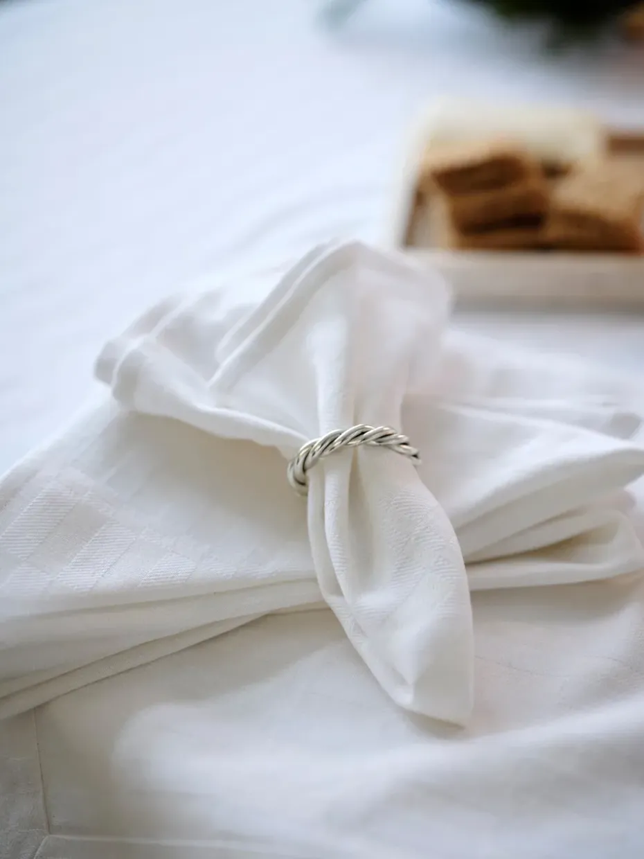 White jacquard cotton tafelkleed 150x250 cm, Wit