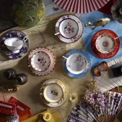 Wonderlust theekop met schotel, peony diamond