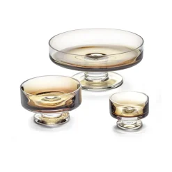 Zuma lage kom op voet M Ø13,6 cm, Amber